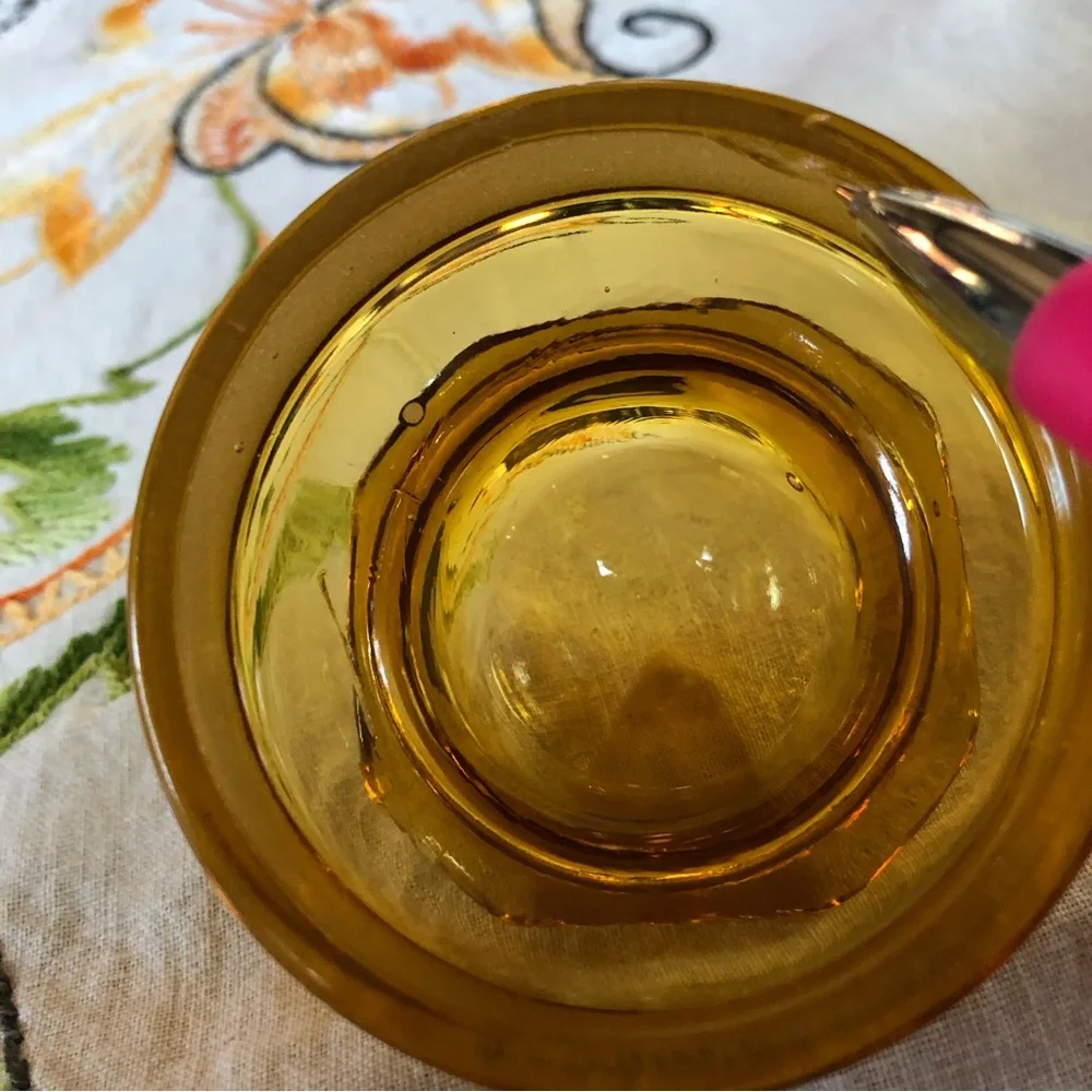 Vintage LE Smith Dakota Amber Paneled Apothecary Canister. 5.5 x4.5